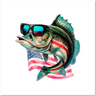 Cool American Bass Fish #6 Posters and Art